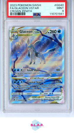 GLACEON VSTAR POKEMON GG40/GG70 2023 CROWN ZENITH HOLO ENGLISH PSA 9 - Image 1