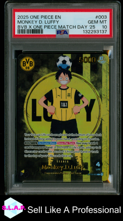 MONKEY D. LUFFY ONE PIECE ST13-003 2025 BVB X ONE PIECE MINT ENGLISH PSA 10 - Image 1