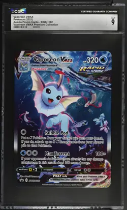 Pokemon English Vaporeon VMAX SWSH182 2021 Jumbo Promo Card Premium CGC 9 - Image 1