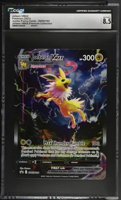 Pokemon English Jolteon VMAX SWSH184 2021 Jumbo Promo Cards Premium CGC 8.5 - Image 1