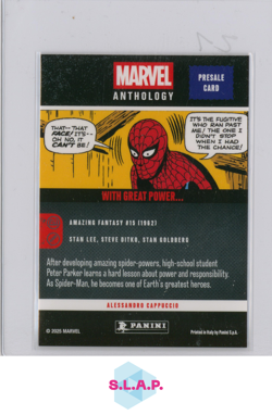 WITH GREAT POWER... PANINI MARVEL ANTHOLOGY PRESALE CARD 2025 ENGLISH - Image 2