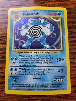Poliwrath 13/102 - Holo Rare Unlimited Base Set WOTC - Pokemon Card - MP! - Image 1