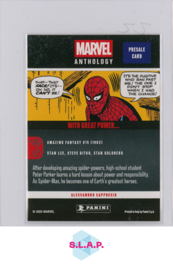 WITH GREAT POWER... PANINI MARVEL ANTHOLOGY PRESALE CARD 2025 ENGLISH - Image 2