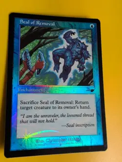Seal of Removal. Enchantment MTG Card. OLD VINTAGE FOIL. NEMESIS. - Image 2