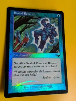 Seal of Removal. Enchantment MTG Card. OLD VINTAGE FOIL. NEMESIS. - Image 3