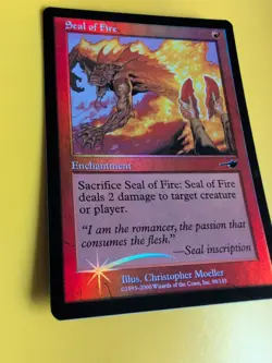 Seal of Fire. Enchantment MTG Card. OLD VINTAGE FOIL. NEMESIS. - Image 4