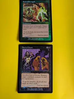 Seal of Doom & Seal of Strength. Enchantment MTG 2Card OLD VINTAGE FOIL. NEMESIS - Image 1