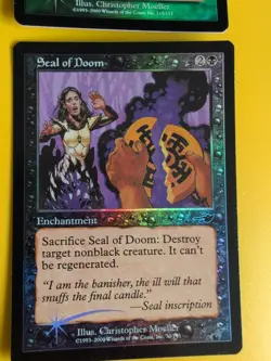 Seal of Doom & Seal of Strength. Enchantment MTG 2Card OLD VINTAGE FOIL. NEMESIS - Image 2