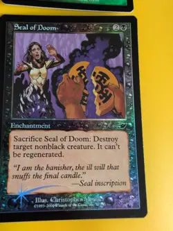 Seal of Doom & Seal of Strength. Enchantment MTG 2Card OLD VINTAGE FOIL. NEMESIS - Image 3