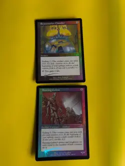 Rusting Golem & Rejuvenation Chamber MTG 2 Card. OLD VINTAGE FOIL. NEMESIS. - Image 1