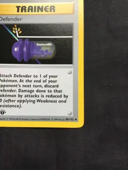 Pokemon Cards: Base Set 1st Edition Uncommon: Defender 80/102 - Image 4