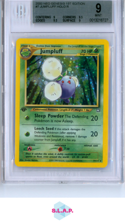 JUMPLUFF POKEMON 7/111 2000 NEO GENESIS 1. EDITION HOLO ENGLISH BGS 9 - Image 1