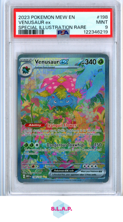 VENUSAUR EX POKEMON 198/165 2023 151 ILLUSTRATION RARE ENGLISH PSA 9 - Image 1