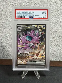 Pokemon TCG Team Rockets Nidoking EX 233/182 Destined Rivals SIR PSA 9 - Image 1