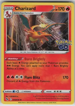 Charizard Holo Rare Pokemon GO 010/078 NM - Image 1