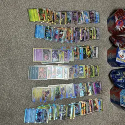 600x Pokemon Cards Bundle - 63 Holos multiple reverses + collection tins - Image 2