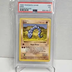 1999 Pokemon Base Set Onix Shadowless #56 PSA 3 VG - Image 1