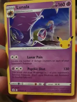 Pokemon Lunala 25th Anniversary Celebrations 015/025 Holo Rare - Image 1