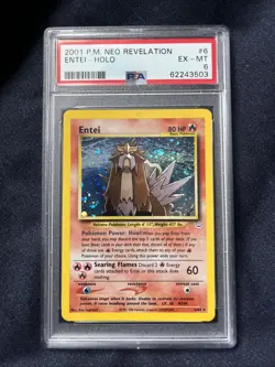 Pokemon TCG Entei Holo Neo Revelation Card 6/64 PSA 6 WITH SWIRL - Image 1