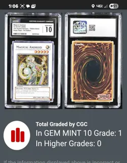 Yu-Gi-Oh Magical Android TDGS-EN043 The Duelist Genesis 1st Edition gem 10 - Image 2