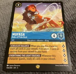 A MUFASA RULER PRIDE ROCK SHIMMERING SKIES LEGENDARY #150 DISNEY LORCANA CARD. - Image 2