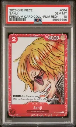 SANJI - ONE PIECE PREMIUM CARD COLLECTION - FILM RED - #004 - PSA 10 - Image 1