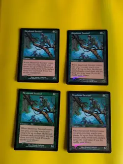 Skyshroud Sentinel x4. Playset Elf MTG 4 Card. OLD VINTAGE FOIL. NEMESIS. - Image 1