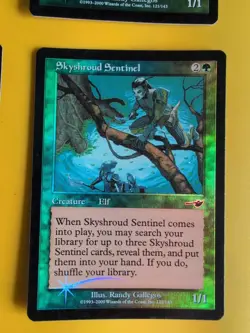Skyshroud Sentinel x4. Playset Elf MTG 4 Card. OLD VINTAGE FOIL. NEMESIS. - Image 2