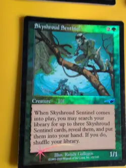 Skyshroud Sentinel x4. Playset Elf MTG 4 Card. OLD VINTAGE FOIL. NEMESIS. - Image 5