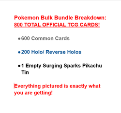 Pokemon Bulk Bundle - 800 Total Cards - READ DESCRIPTION - Image 5