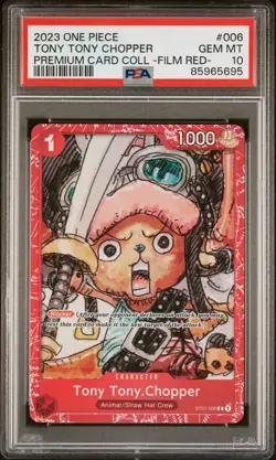 TONY TONY CHOPPER - ONE PIECE PREMIUM CARD COLLECTION - FILM RED- #006 PSA 10 - Image 1