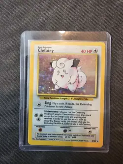 Holo Clefairy 5/102 LP Rare 1999 Base Pokemon Card - Image 1