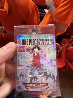 Monkey.D.Luffy (055) College Basketball US Voyage - One Piece Promo Card SEALED - Image 1