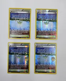 Parallel City Set Of 4 Pokemon Cards Regular, Holo, Champions Holo And Staff... - Image 1