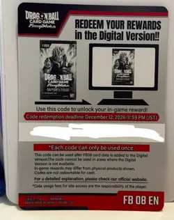 x24 CODE CARD FB08 Dragon Ball Super Fusion World EN saiyan's pride sent inbox - Image 1