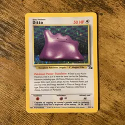 Pokemon Ditto 3/62 Fossil Unlimited Holo Rare Card 50 HP English 1999 - Image 1