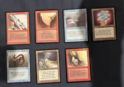 7x the dark cards - mtg (giant shark, fissure, goblin caves, reflecting mirror,) - Image 1