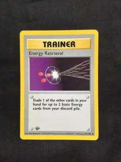 Pokemon Cards: Base Set 1st Edition Uncommon: Energy Retrieval 81/102 - Image 1