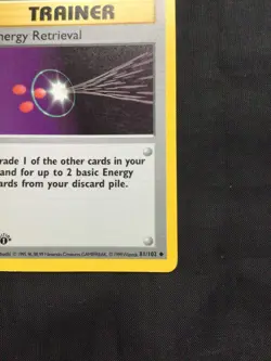 Pokemon Cards: Base Set 1st Edition Uncommon: Energy Retrieval 81/102 - Image 4