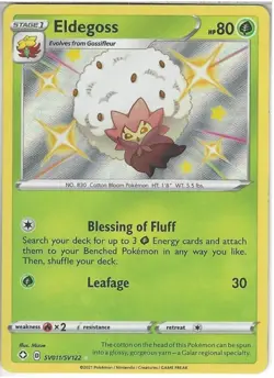 SV011/SV122 Eldegoss : Rare Holo Card : SWSH-4.5 Shining Fates Shiny Vault - Image 1