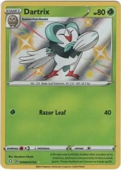 SV002/SV122 Dartrix : Rare Holo Card : SWSH-4.5 Shining Fates Shiny Vault - Image 1
