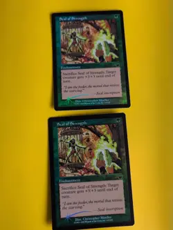 Seal of Strength x2 Enchantment MTG 2 Card. OLD VINTAGE FOIL. NEMESIS. - Image 1