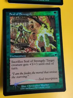Seal of Strength x2 Enchantment MTG 2 Card. OLD VINTAGE FOIL. NEMESIS. - Image 3