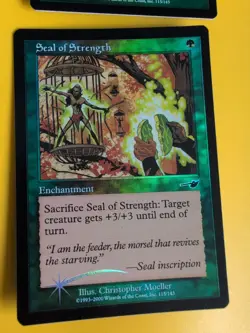 Seal of Strength x2 Enchantment MTG 2 Card. OLD VINTAGE FOIL. NEMESIS. - Image 4