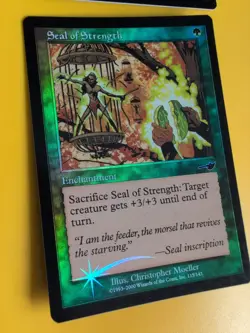 Seal of Strength x2 Enchantment MTG 2 Card. OLD VINTAGE FOIL. NEMESIS. - Image 5