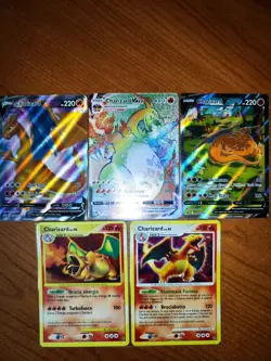 Lotto misto POKEMON 20 carte, Charizard, Set Base, FullArt, Vmax, EX, 151, descr - Image 3