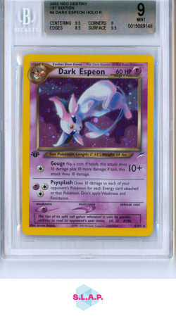 DARK ESPEON POKEMON 4/105 2002 NEO DESTINY 1. EDITION HOLO ENGLISH BGS 9 - Image 1