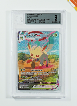 Pokemon BGS 9 Leafeon Vmax #205 Alt Art Evoluzioni Eteree 2021 Italiano - Image 1