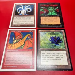 Lot 4 MTG Oversized 6x9 Promo Cards Shivan Dragon Black Lotus Juzam Jesters Cap - Image 1