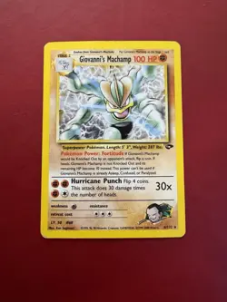 Giovanni’s Machamp 6/132 Holo Rare Gym Challenge Pokemon Card HP - Image 1
